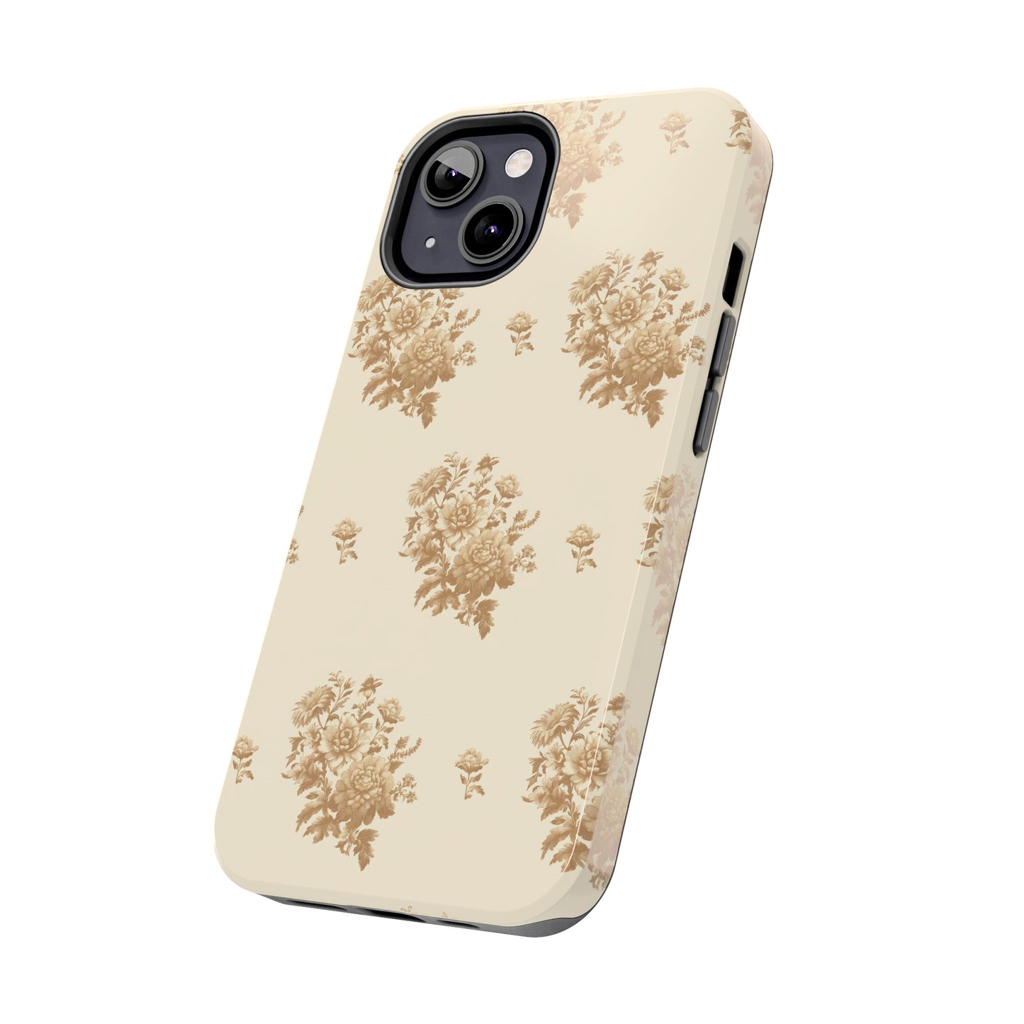 Bouquet Toile de Jouy in Light Brown - Samsung and iPhone Tough Phone Case