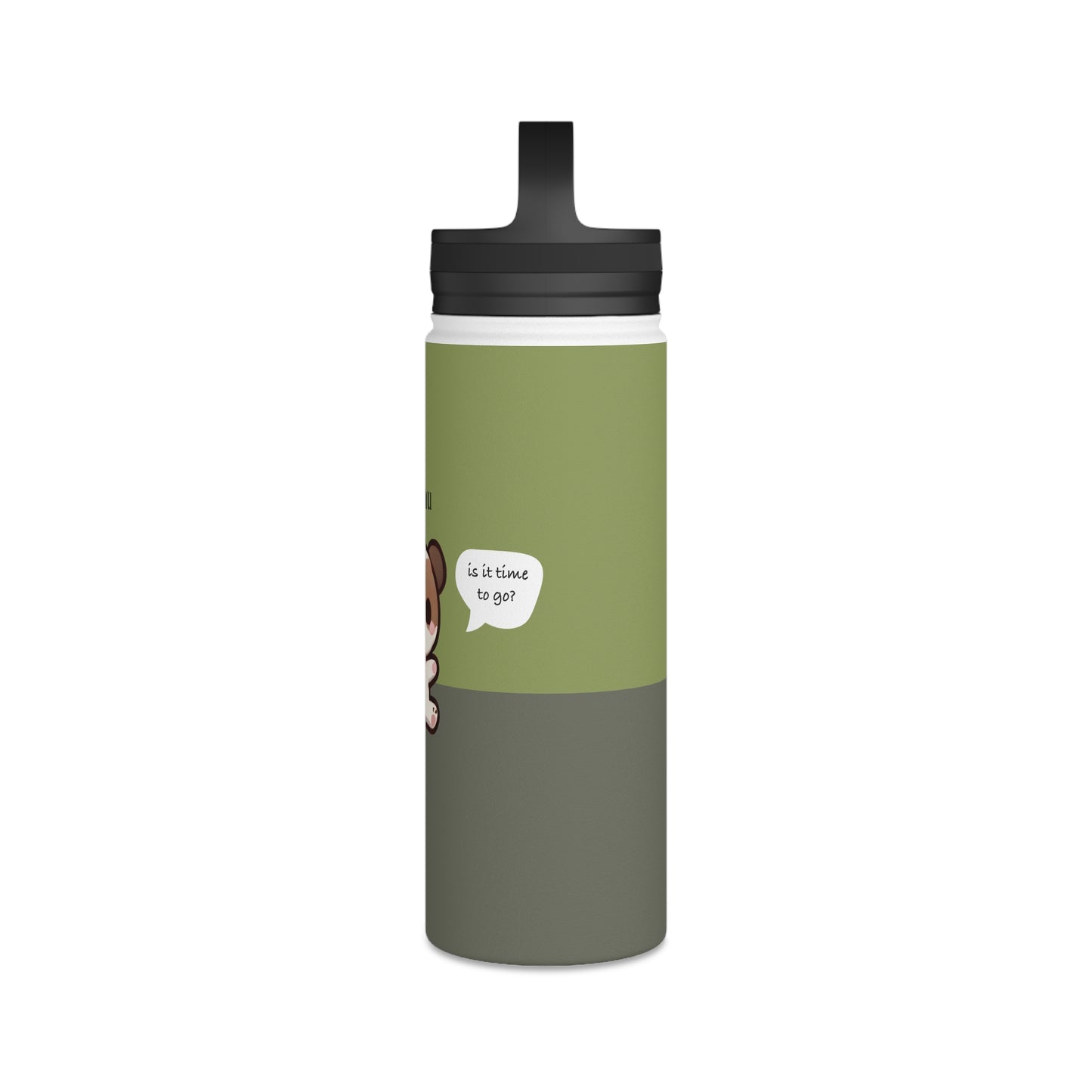 Yoonu the Puppy - Kawaii Designs - Steel Water Bottle Tumbler, Handle Lid