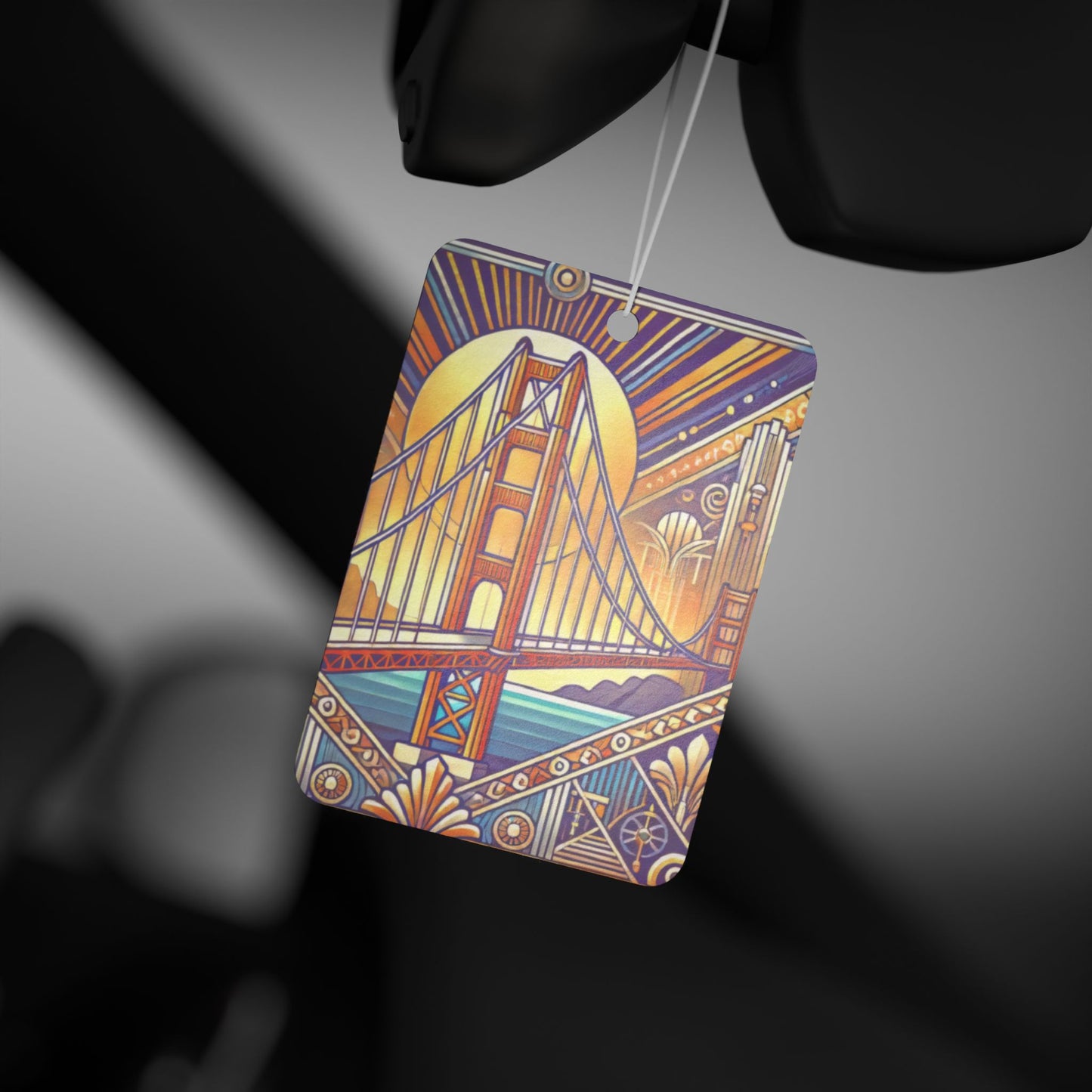 Art Deco Golden Gate Bridge San Francisco Car Air Freshener