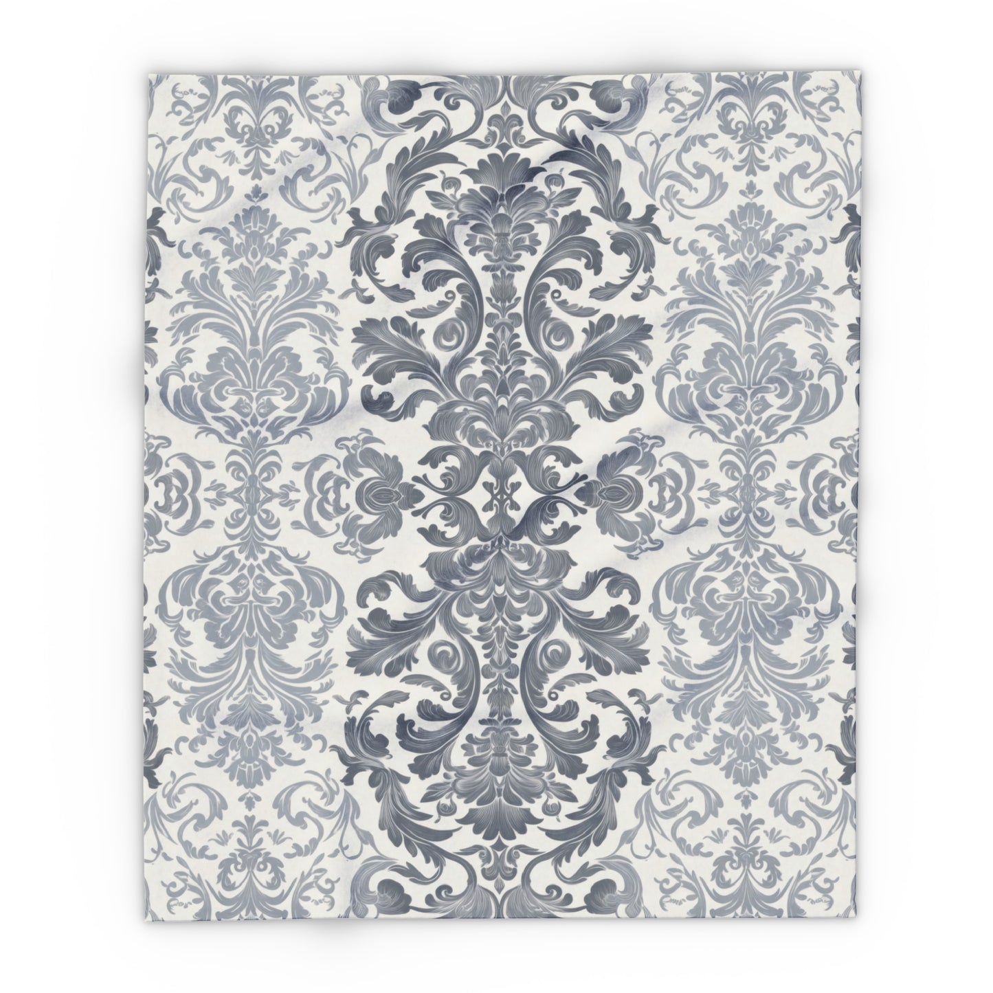 Damask in Grey Two Tone - Arctic Fleece Blanket 50"x60"