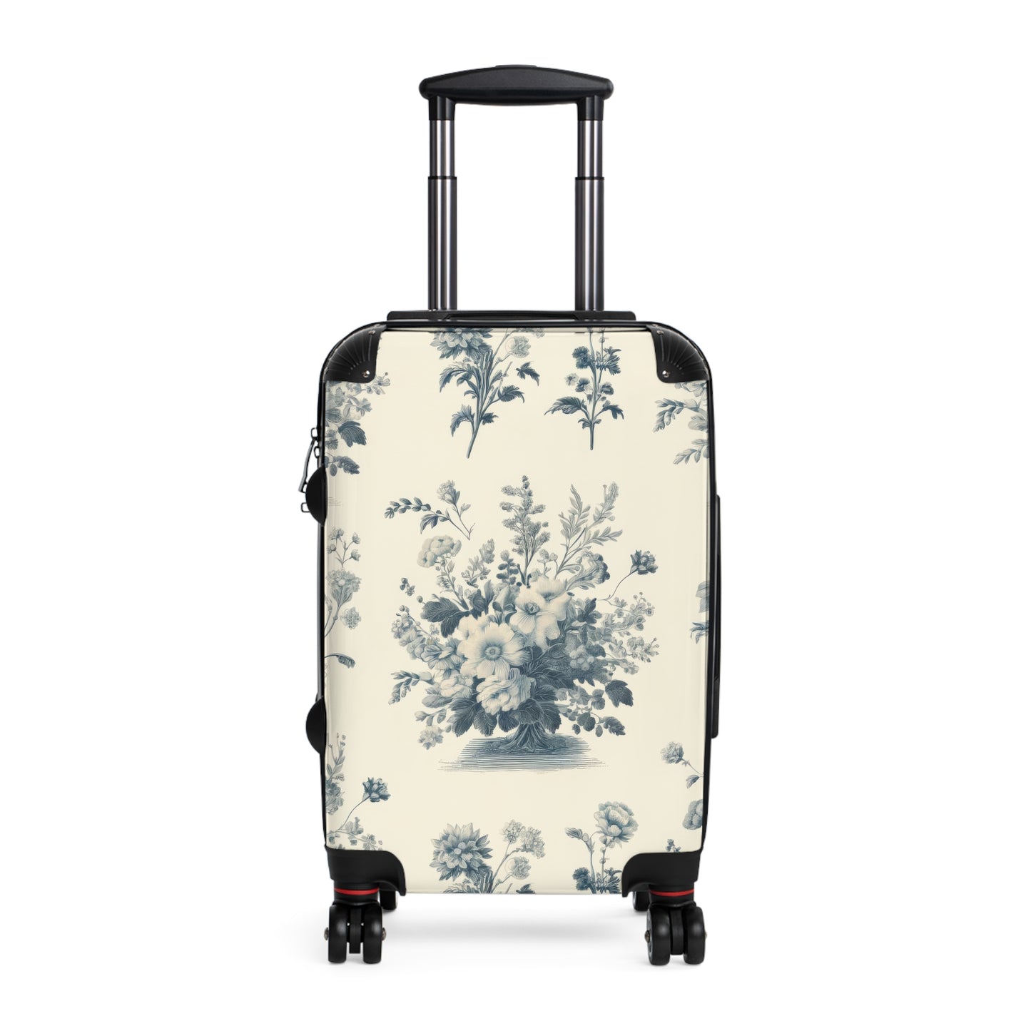 Bouquet Toile de Jouy in Light Cerulean - Suitcase - Small Carry On Luggage