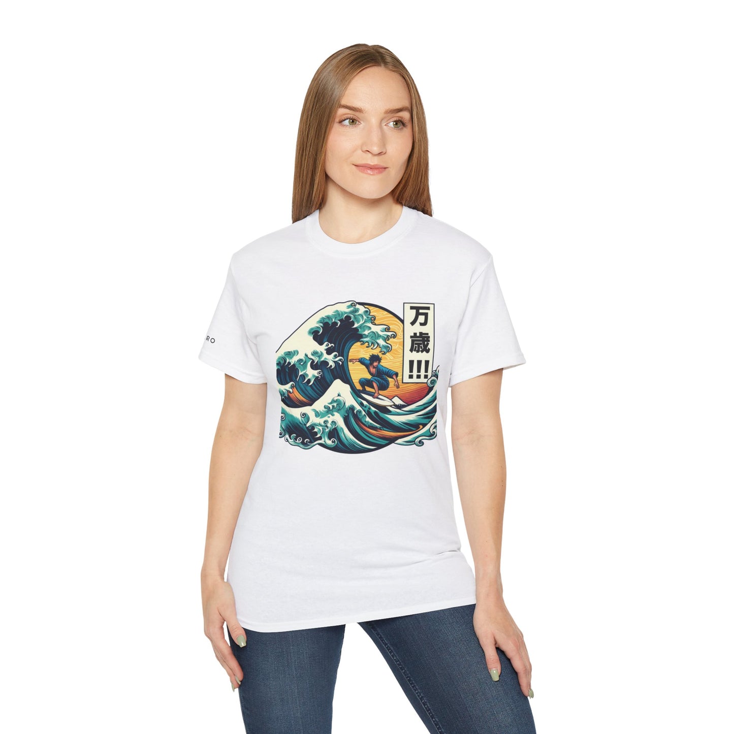 Hokusai Great Wave Man Surfer Graphic Tee Shirt