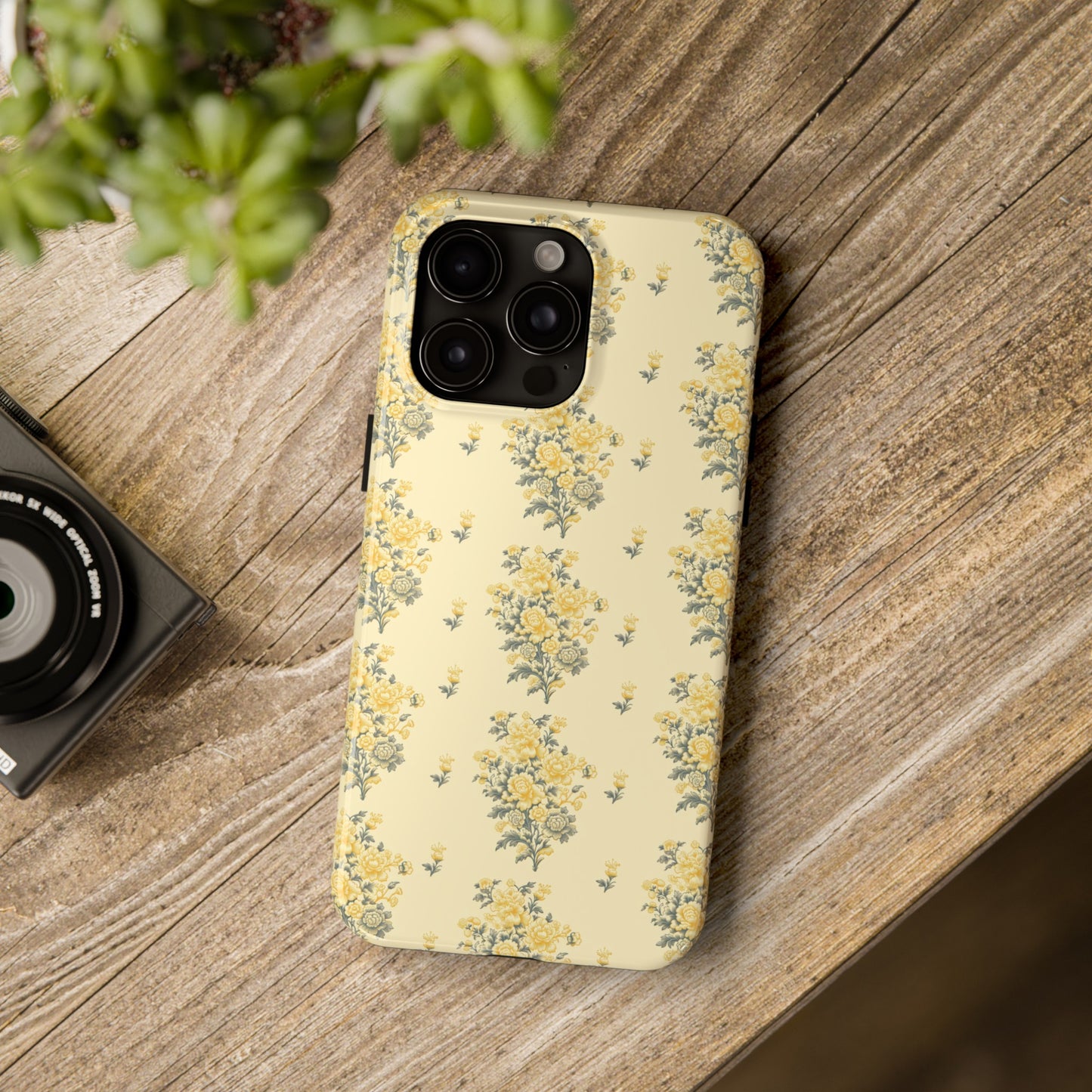 Bouquet Toile de Jouy in Yellow - Samsung and iPhone Tough Phone Case