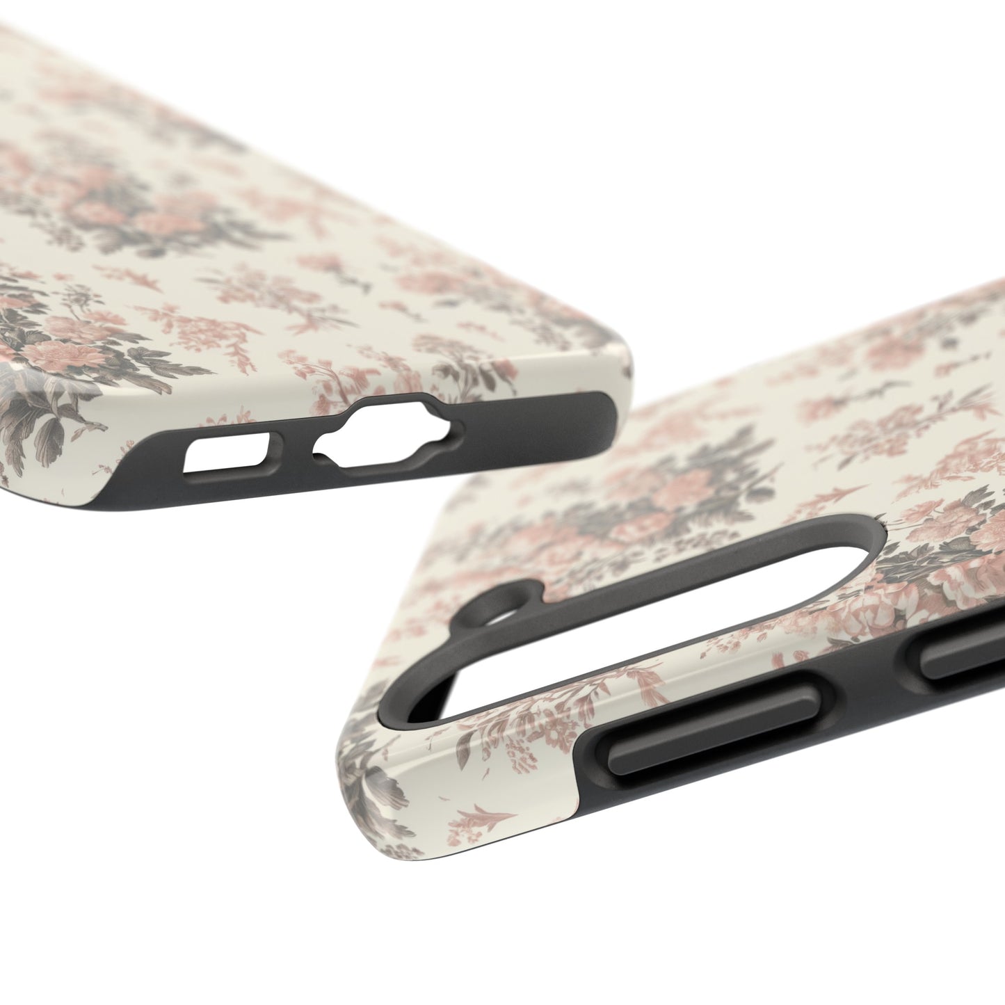 Bouquet Toile de Jouy in Pink and Grey - Samsung and iPhone Tough Phone Case