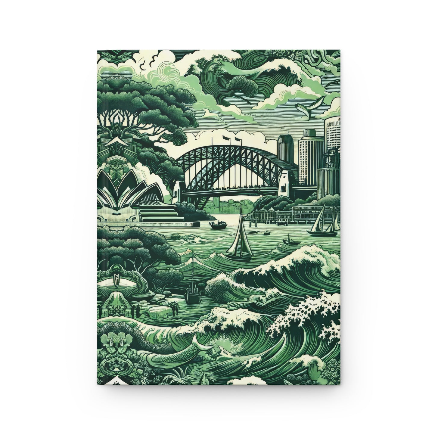 Sydney - Australia in Toile de Jouy - Hardcover Journal Notebook Matte #sydney #australia