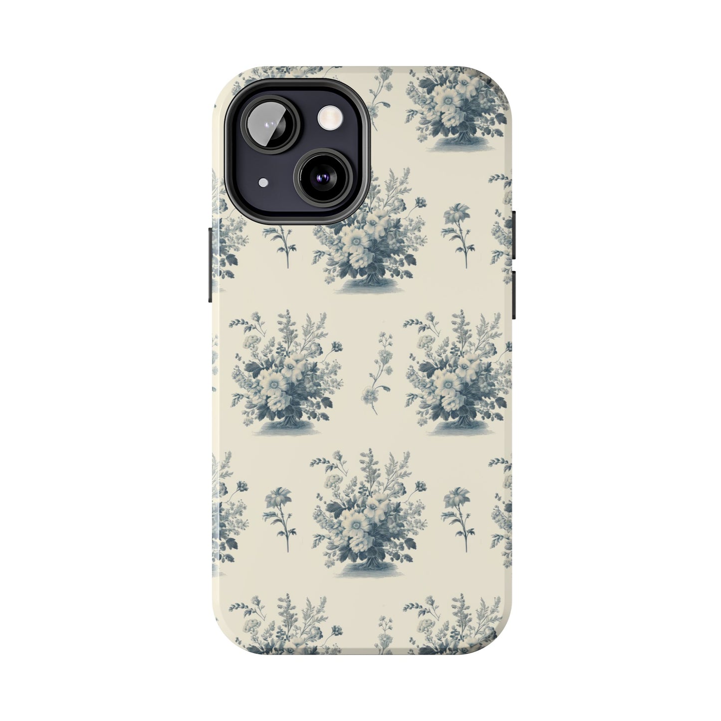 Bouquet Toile de Jouy in Light Cerulean - Samsung and iPhone Tough Phone Case