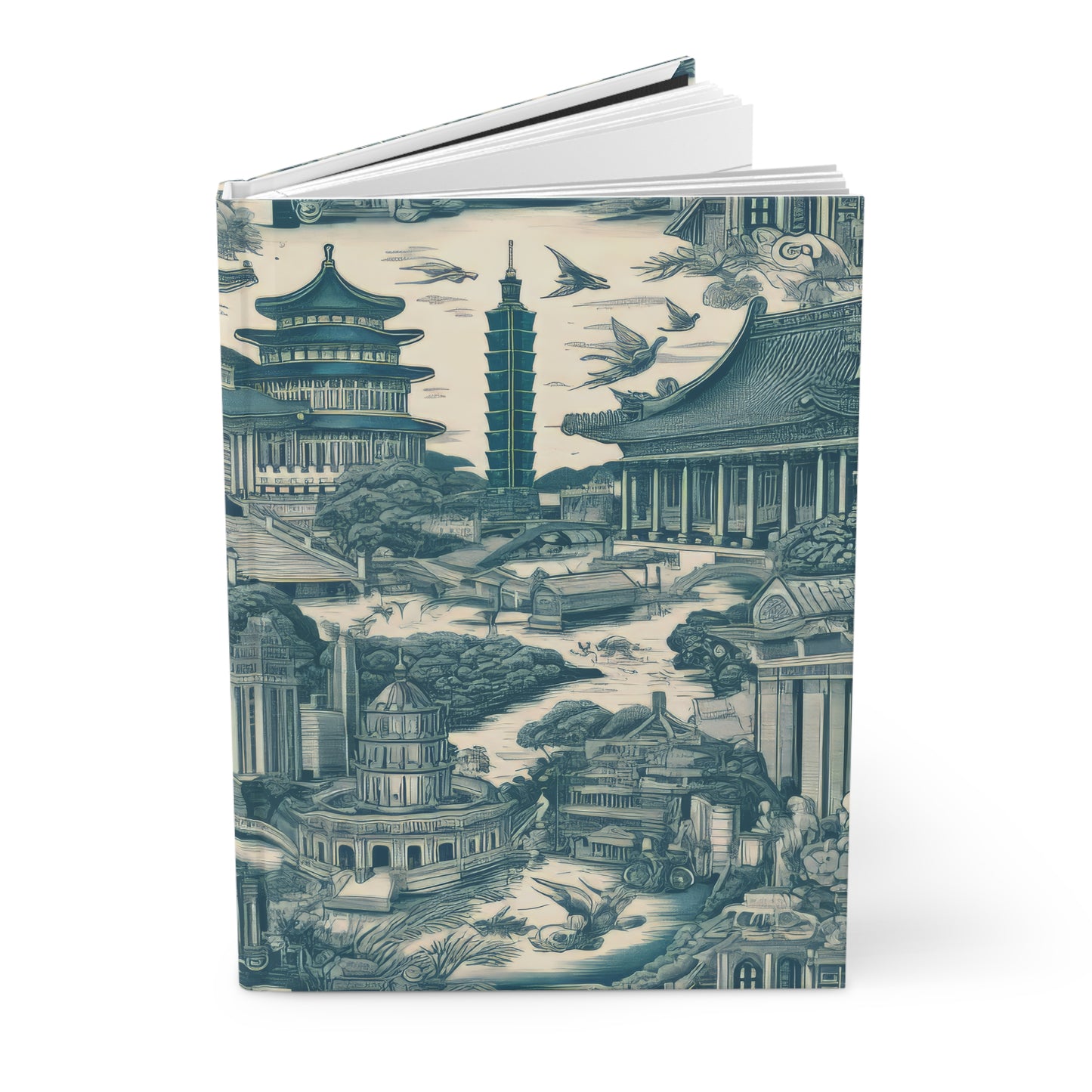 Taipei - Taiwan in Toile de Jouy - Hardcover Journal Notebook Matte #taipei101 #taiwan