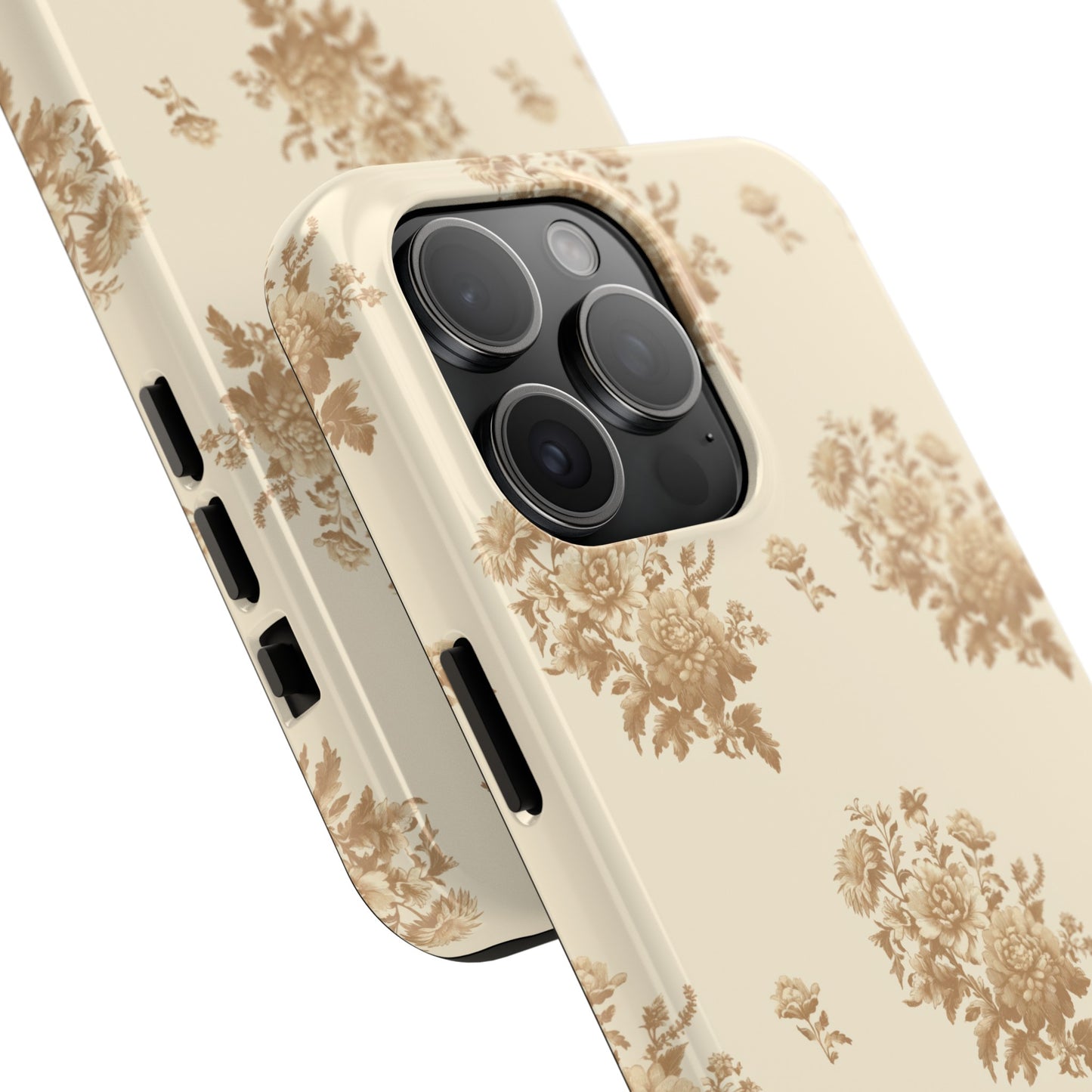 Bouquet Toile de Jouy in Light Brown - Samsung and iPhone Tough Phone Case