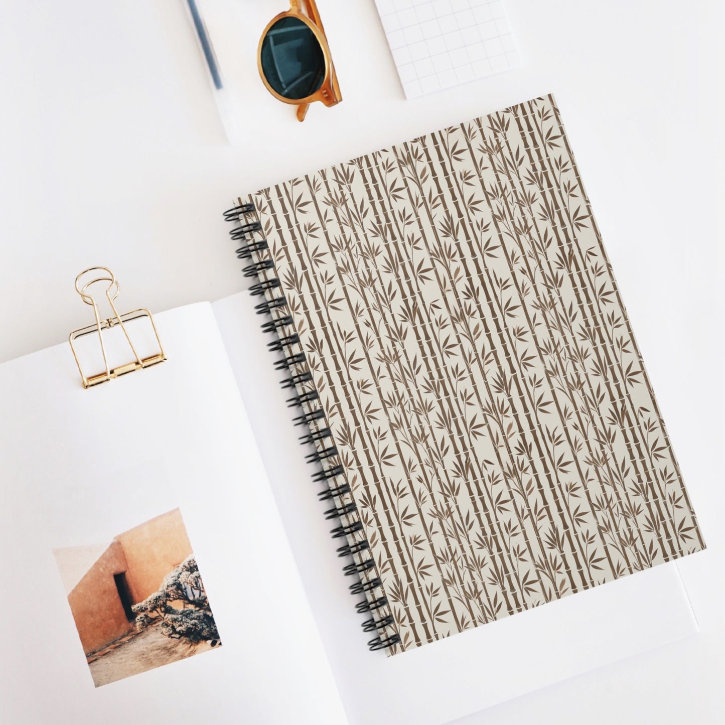 Bamboo in Brown Spiral Notebook - Ruled Line