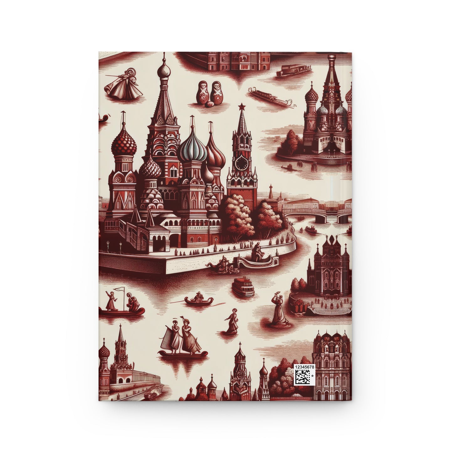 Moscow - Russia in Toile de Jouy - Hardcover Journal Notebook Matte