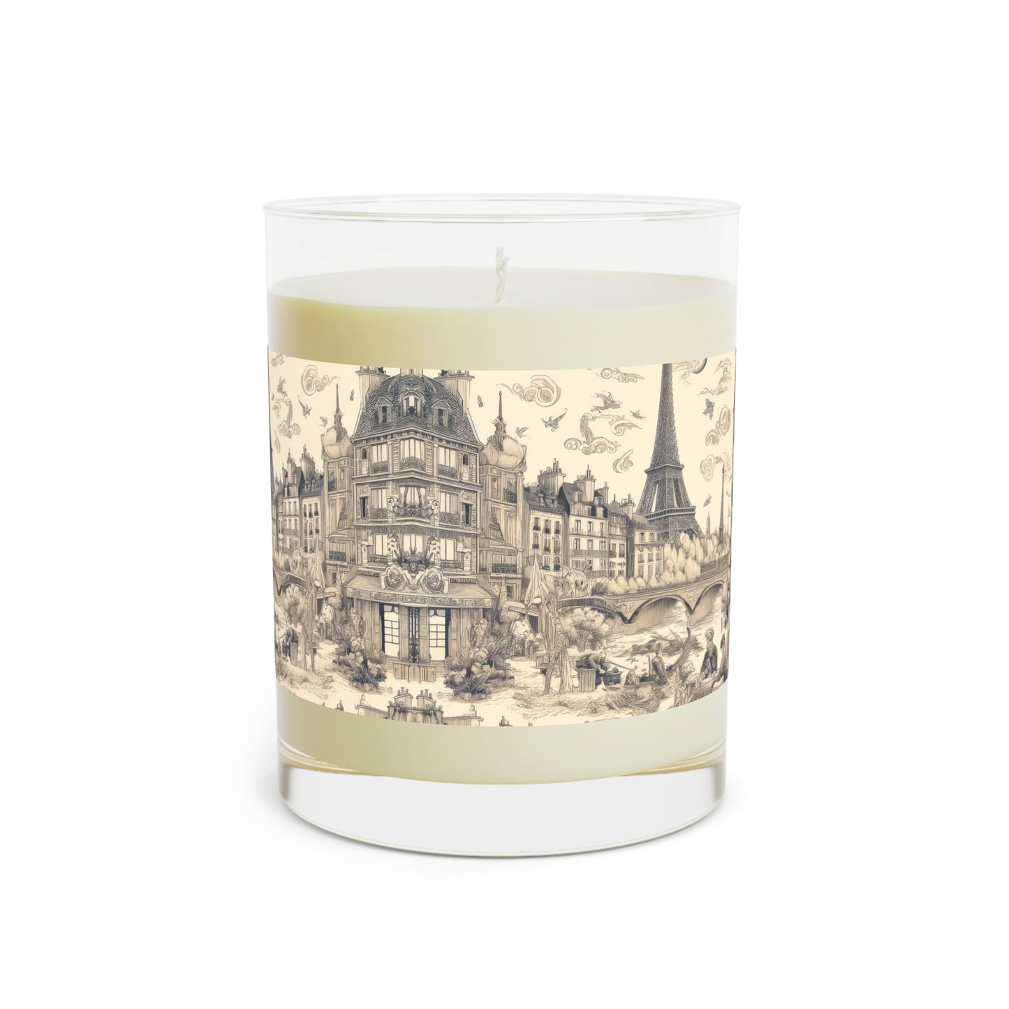 Paris France Scented Candle - Premium Design Printed On 11oz Glass, Not a Sticker Label