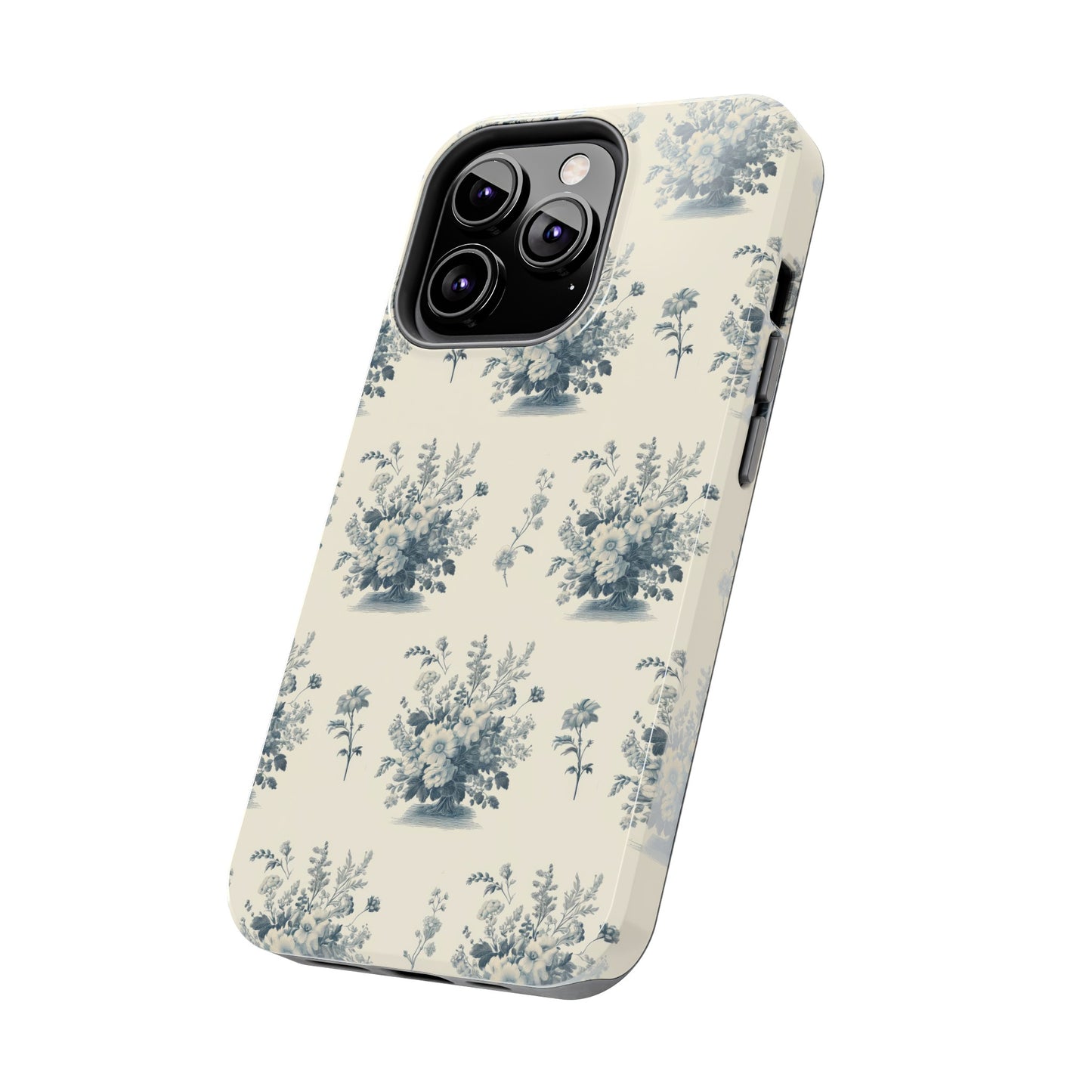 Bouquet Toile de Jouy in Light Cerulean - Samsung and iPhone Tough Phone Case