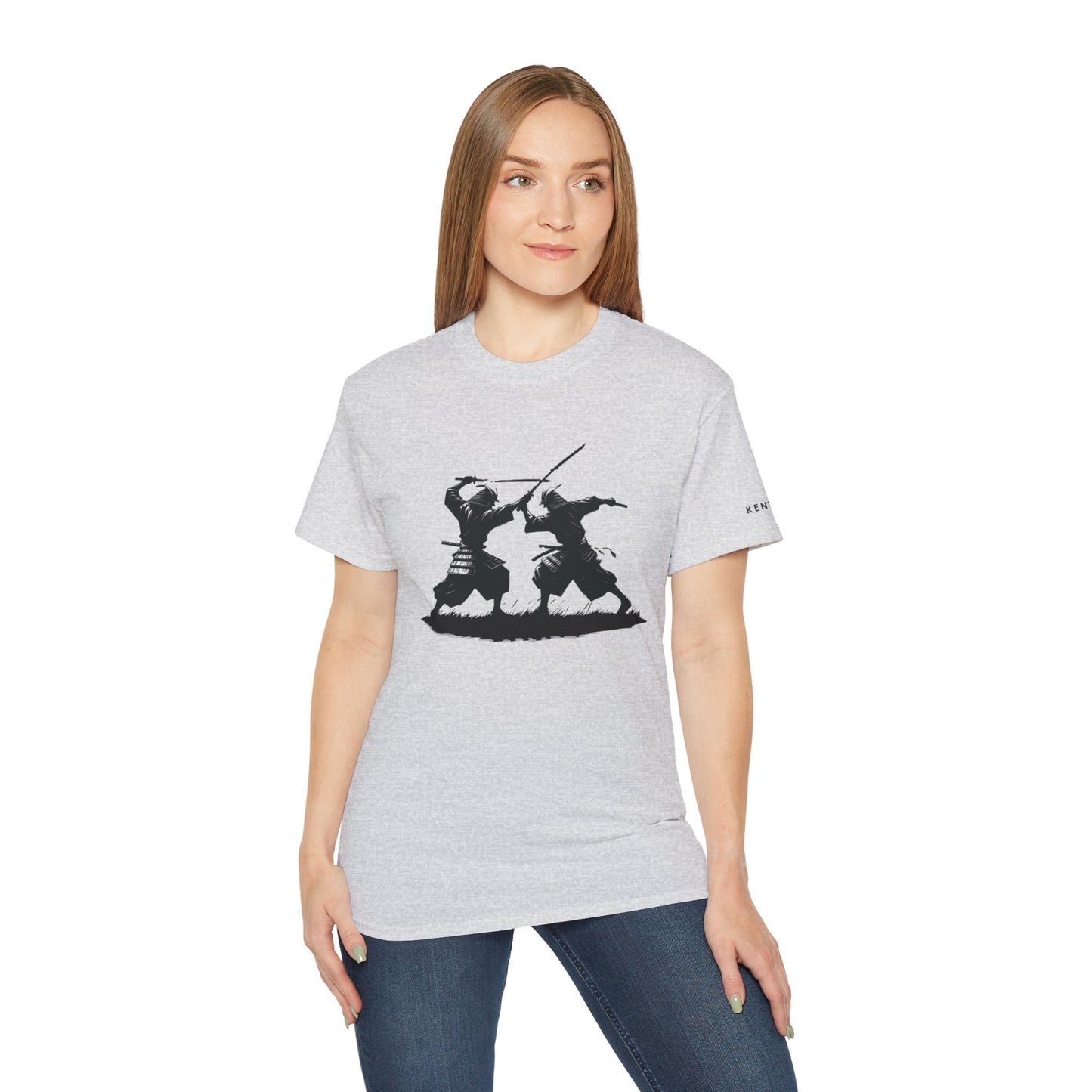 Samurai Dueling Silhouette Graphic Tee Shirt