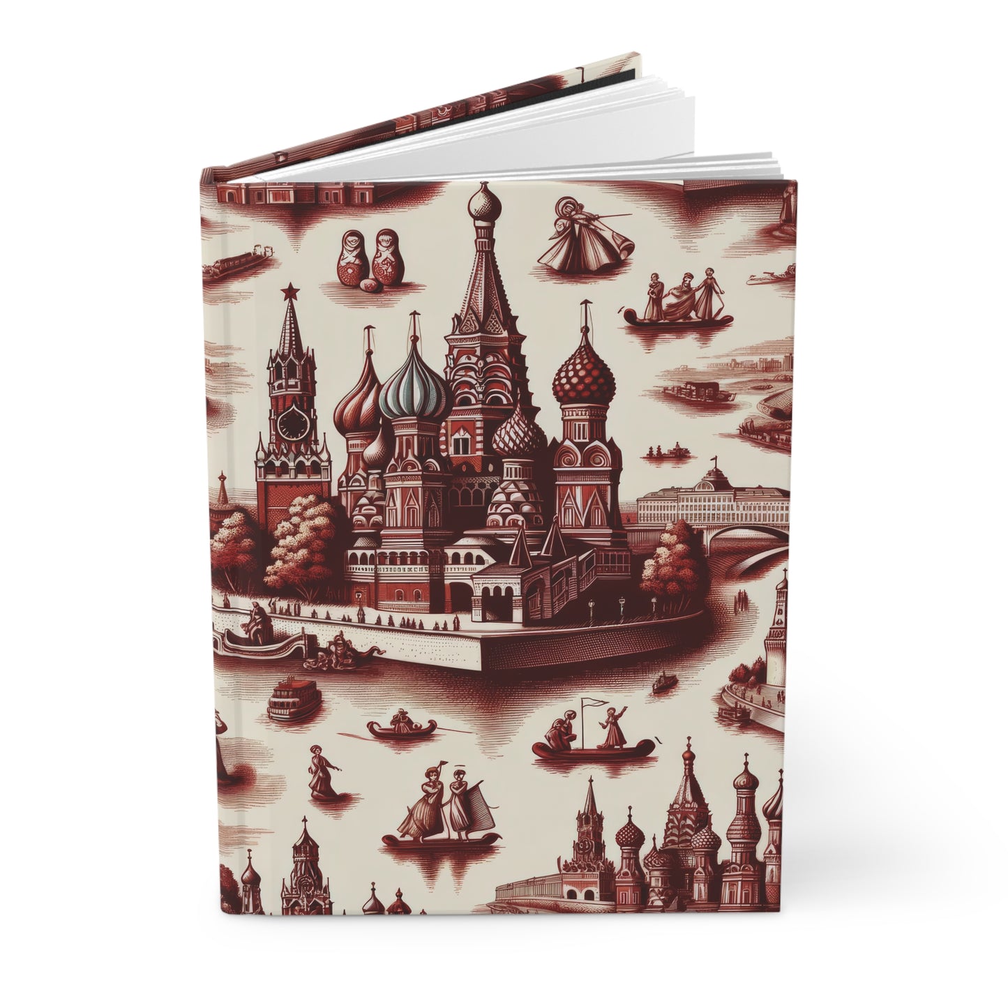 Moscow - Russia in Toile de Jouy - Hardcover Journal Notebook Matte #moscow