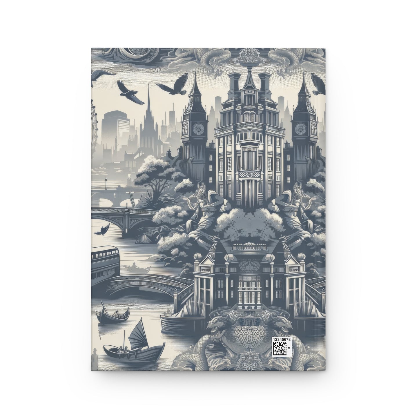 London in Toile de Jouy - Hardcover Journal Notebook Matte #london #bigben