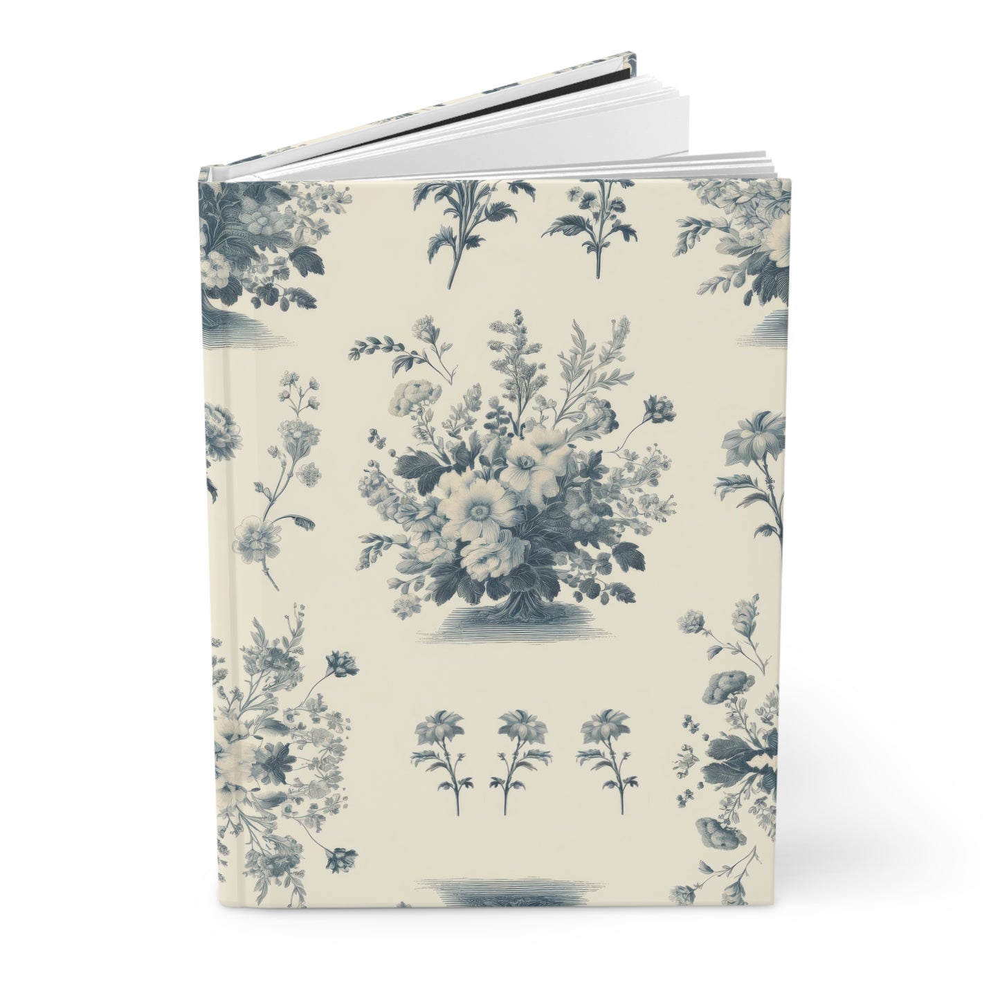 Bouquet Toile de Jouy in Light Cerulean Hardcover Journal Matte