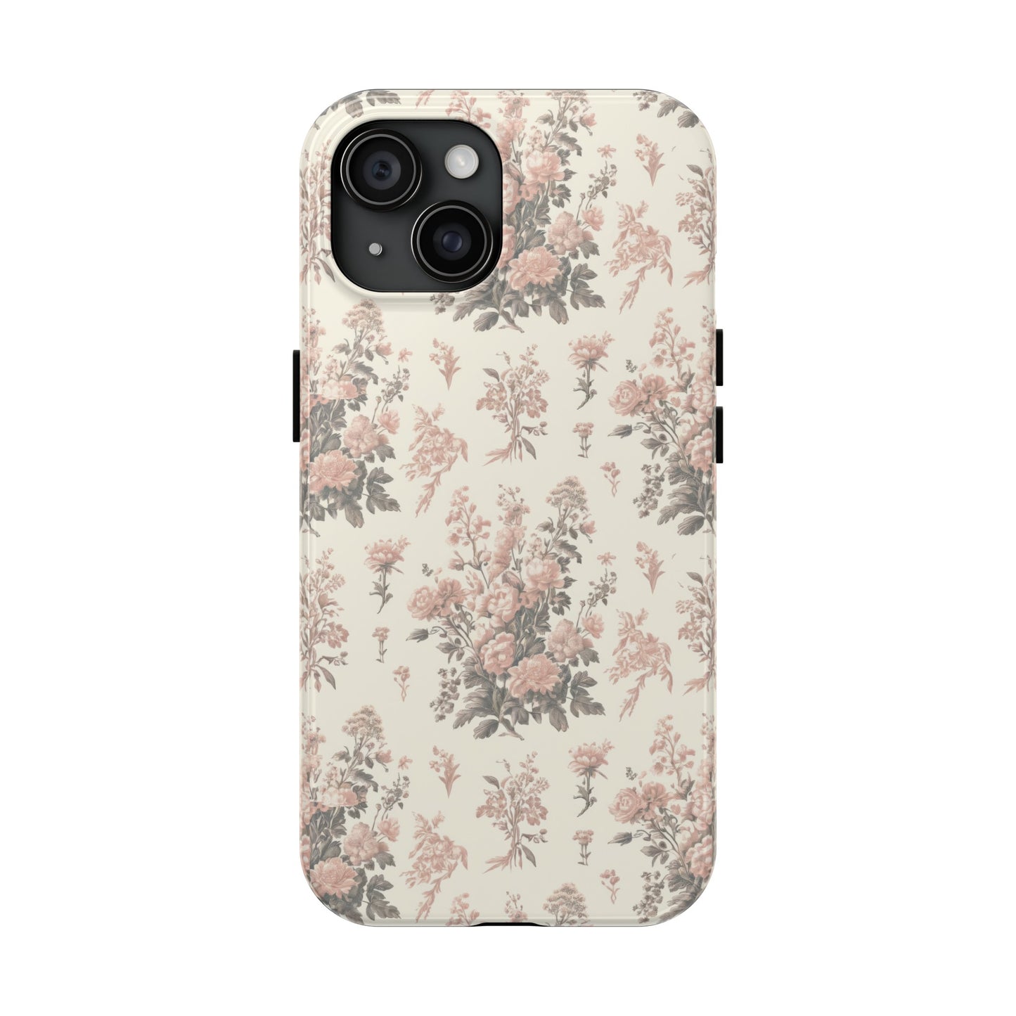 Bouquet Toile de Jouy in Pink and Grey - Samsung and iPhone Tough Phone Case