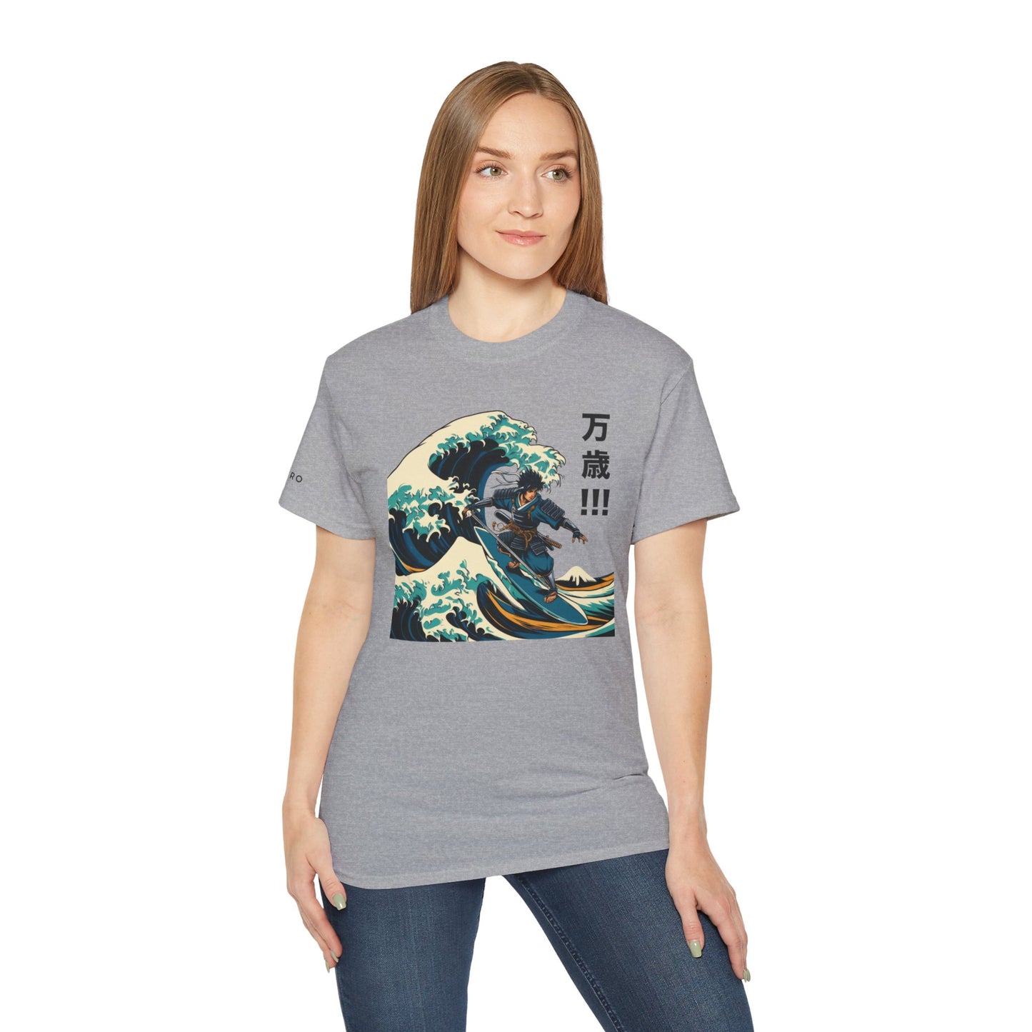 Hokusai Great Wave Samurai Surfer Graphic Tee Shirt