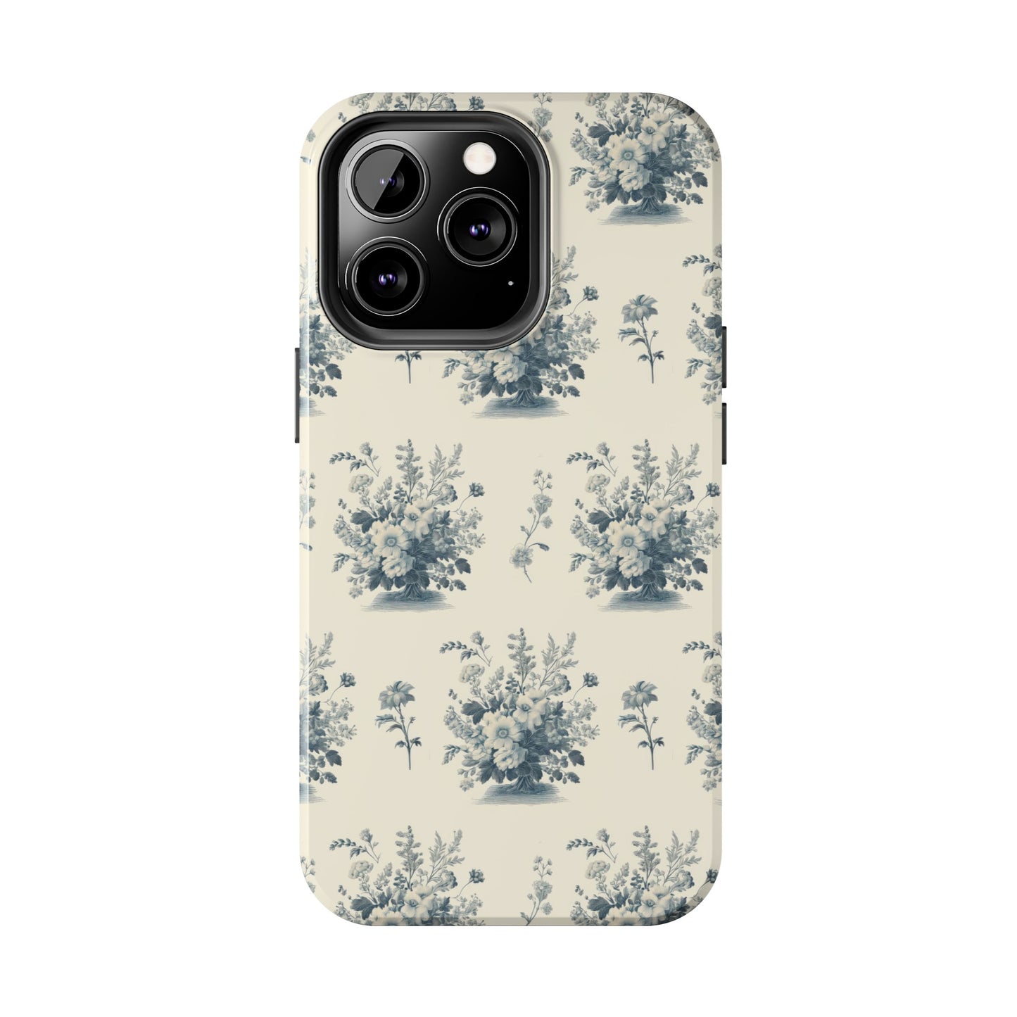 Bouquet Toile de Jouy in Light Cerulean - Samsung and iPhone Tough Phone Case