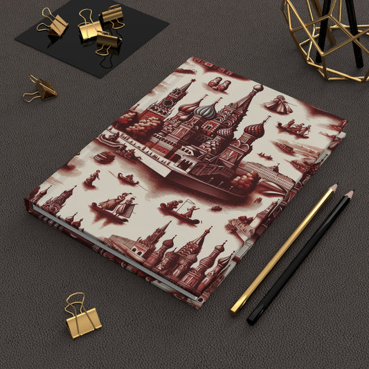 Moscow - Russia in Toile de Jouy - Hardcover Journal Notebook Matte #moscow