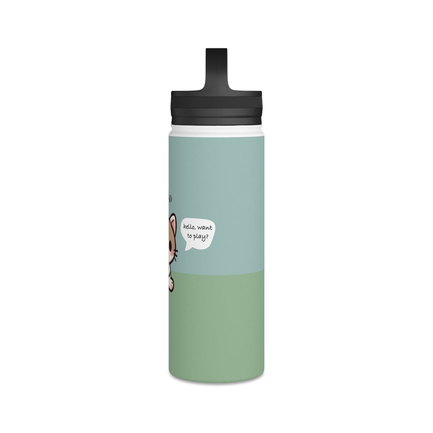 Neeko the Kitty Cat - Kawaii Designs - Steel Water Bottle Tumbler, Handle Lid