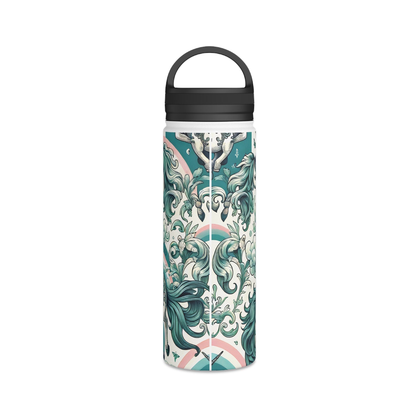 Unicorns and Rainbows Majestic - Steel Water Bottle Tumbler, Handle Lid