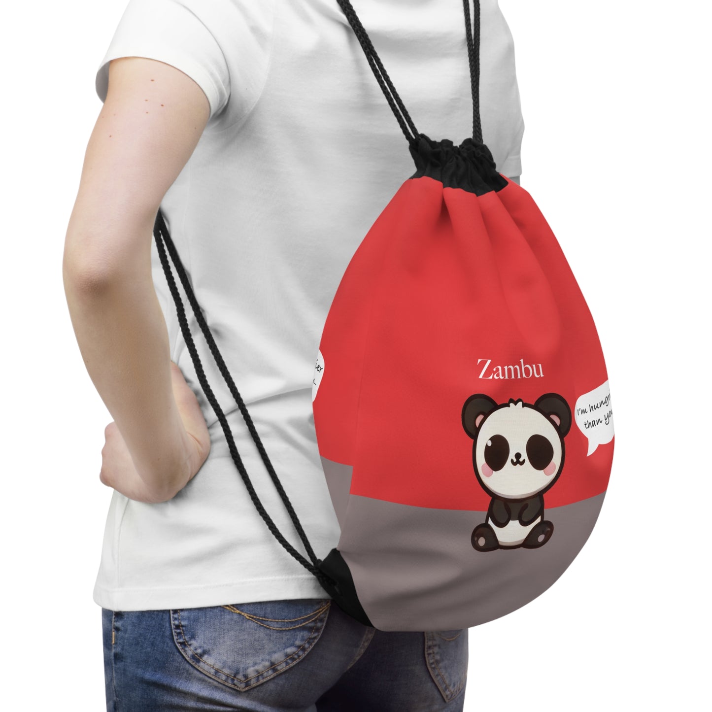 Zambu the Panda - Kawaii Designs Drawstring Bag