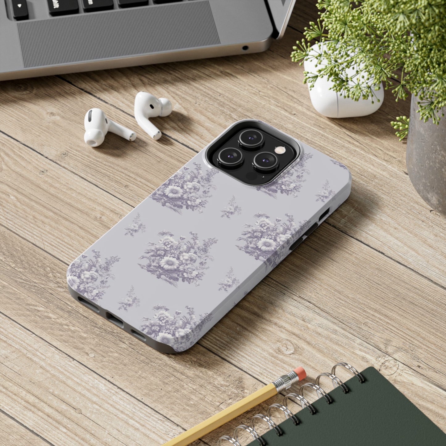 Bouquet Toile de Jouy in Lavender - Samsung and iPhone Tough Phone Case