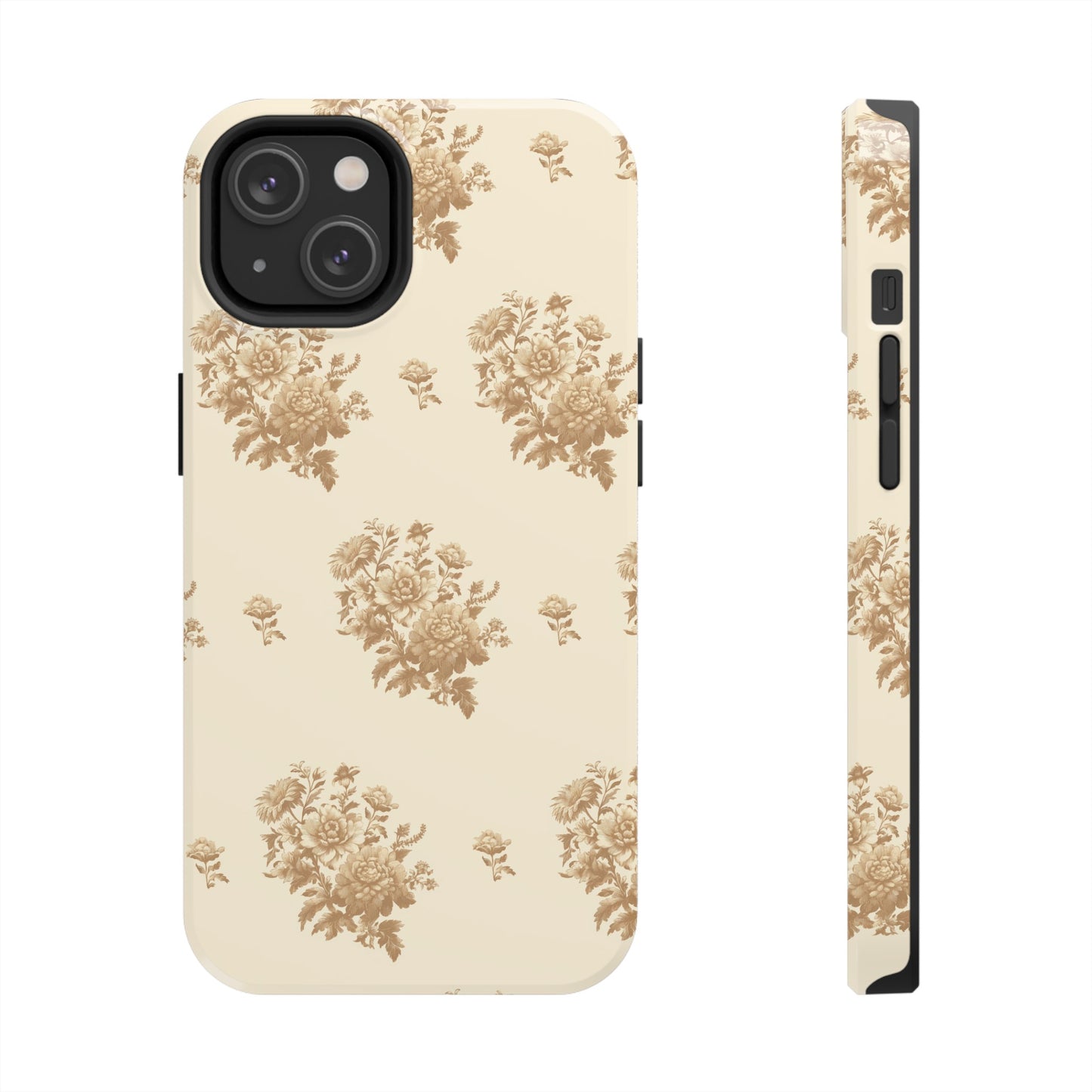 Bouquet Toile de Jouy in Light Brown - Samsung and iPhone Tough Phone Case