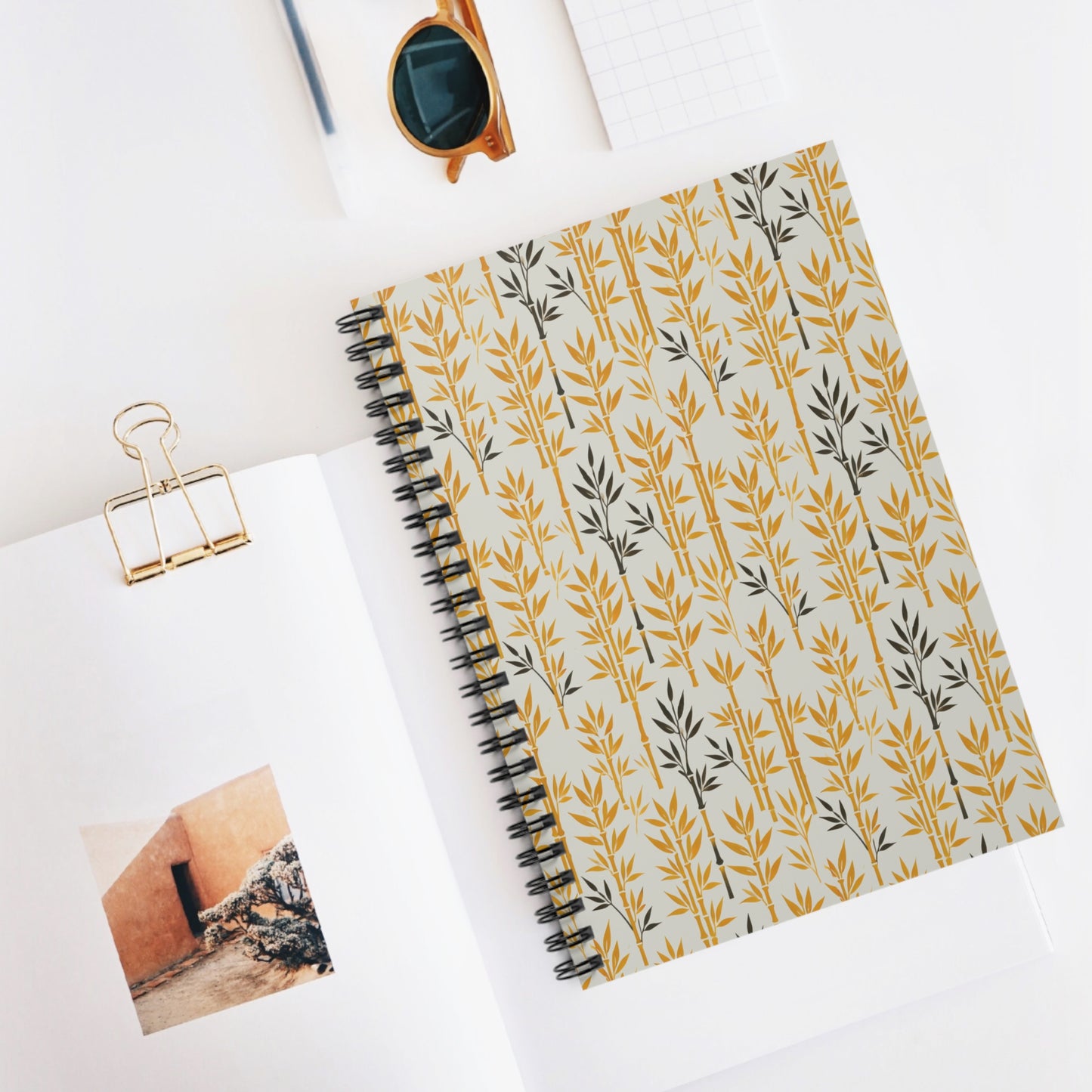 Bamboo in Yellow Spiral Notebook - Ruled Line