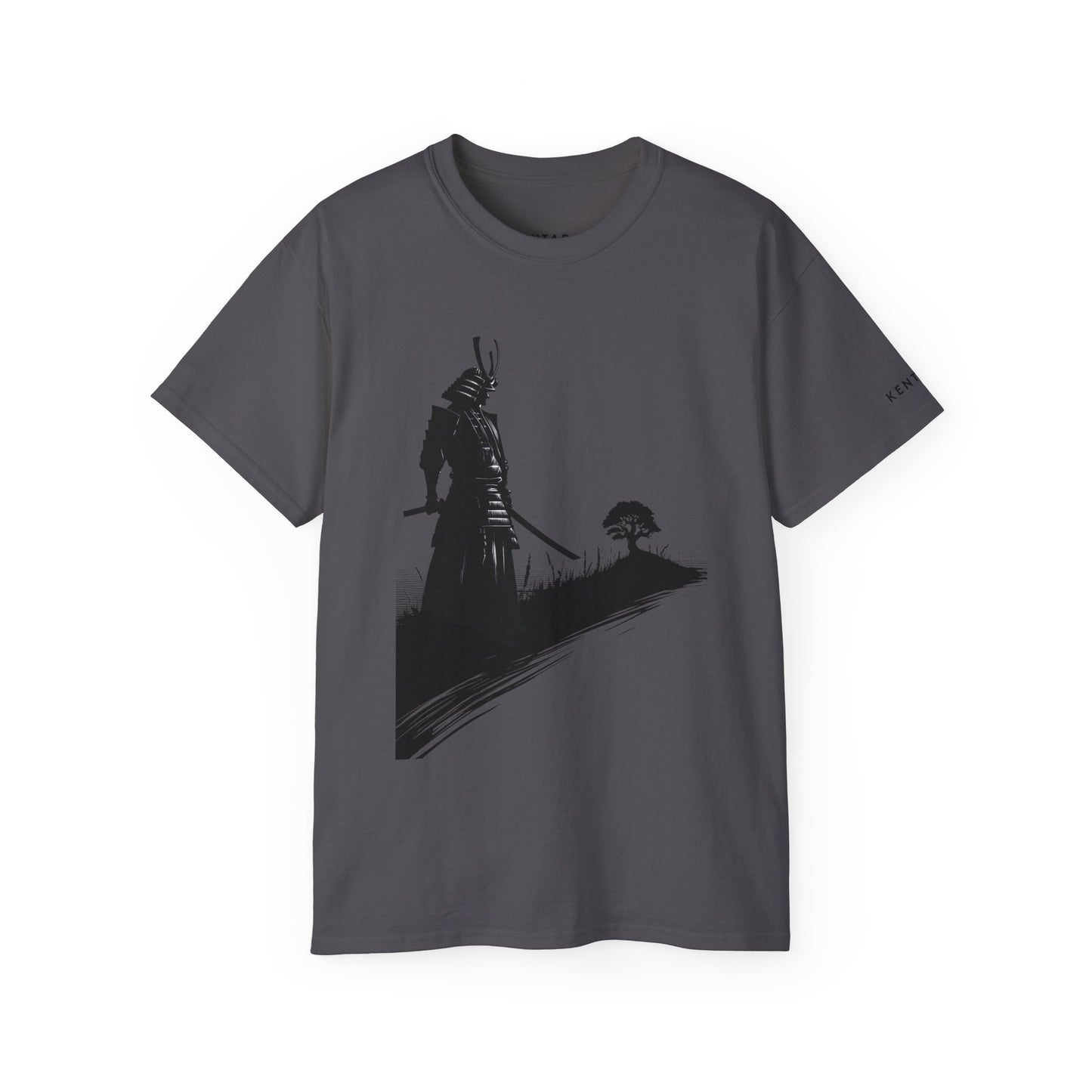 Samurai Silhouette Bonsai Contemplation Graphic Tee Shirt