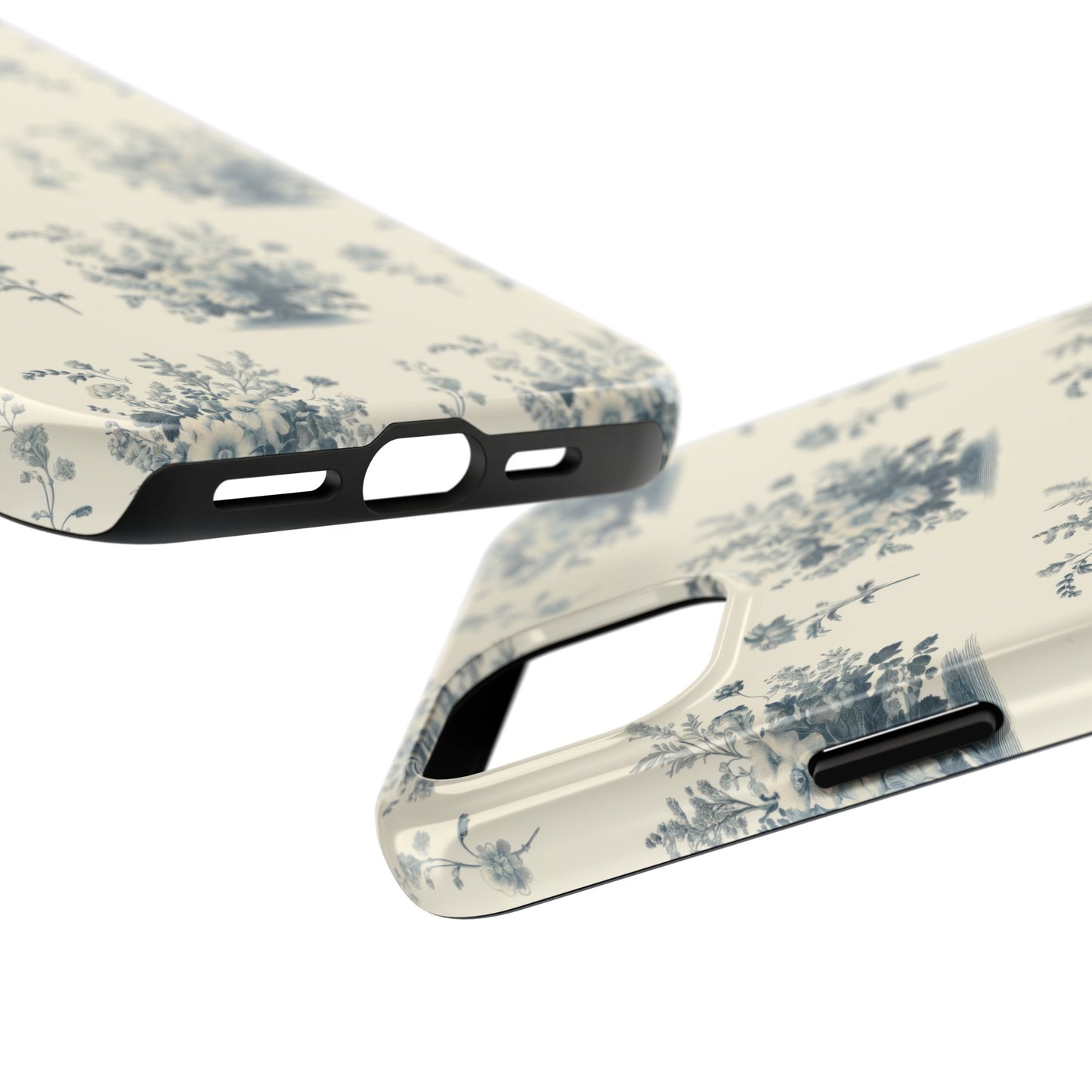 Bouquet Toile de Jouy in Light Cerulean - Samsung and iPhone Tough Phone Case