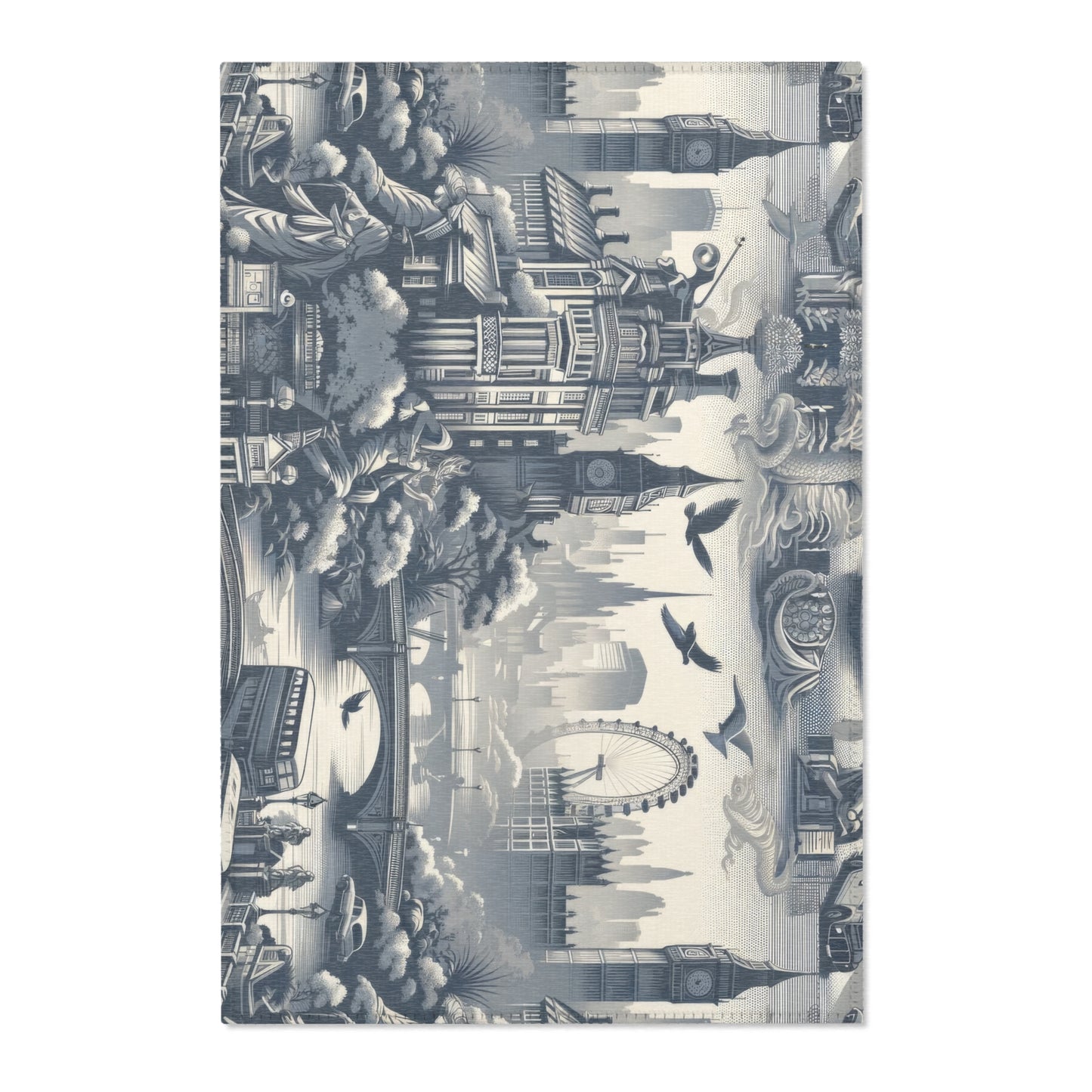 London England - Toile de Jouy - Area Rug - Sink Mat - Welcome Mat - 24x36 inches