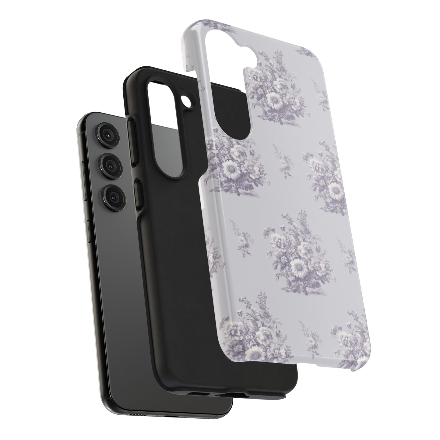 Bouquet Toile de Jouy in Lavender - Samsung and iPhone Tough Phone Case