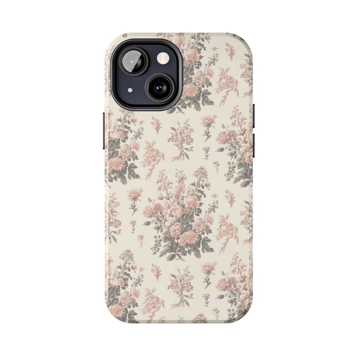 Bouquet Toile de Jouy in Pink and Grey - Samsung and iPhone Tough Phone Case